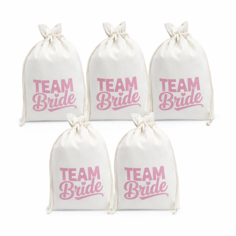 Team Bride Baskılı Kese 15x20 Ebat 5'li Paket
